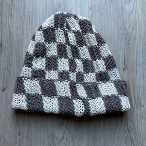 Sundays Striped Knit Beanie in Cream and Brown